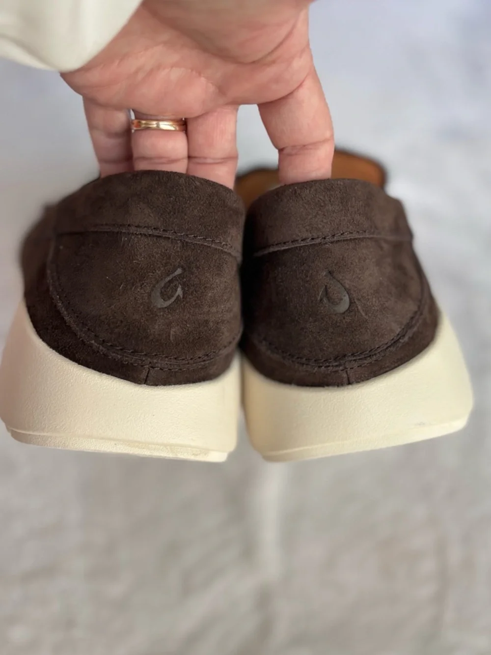 OLUKAI Men's Ka'a Brown Italian Suede Slip On Loafer--NEW--12